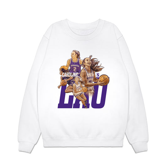 Northwestern - NCAA Women's Basketball : Caroline Lau - Collage Premium Crewneck Sweatshirt-0