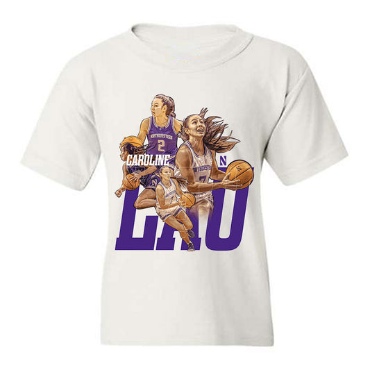 Northwestern - NCAA Women's Basketball : Caroline Lau - Collage Youth T-Shirt-0