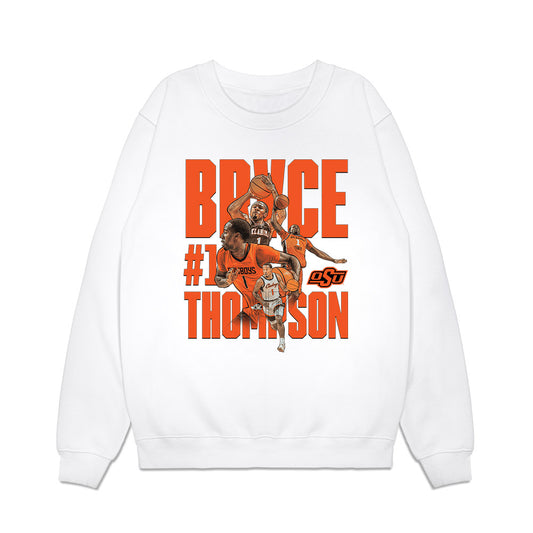 Oklahoma State - NCAA Men's Basketball : Bryce Thompson - Player Collage Premium Crewneck Sweatshirt-0