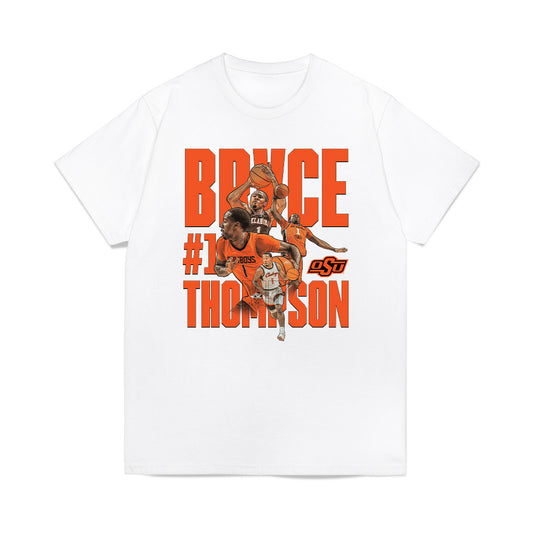 Oklahoma State - NCAA Men's Basketball : Bryce Thompson - Player Collage Premium T-Shirt-0