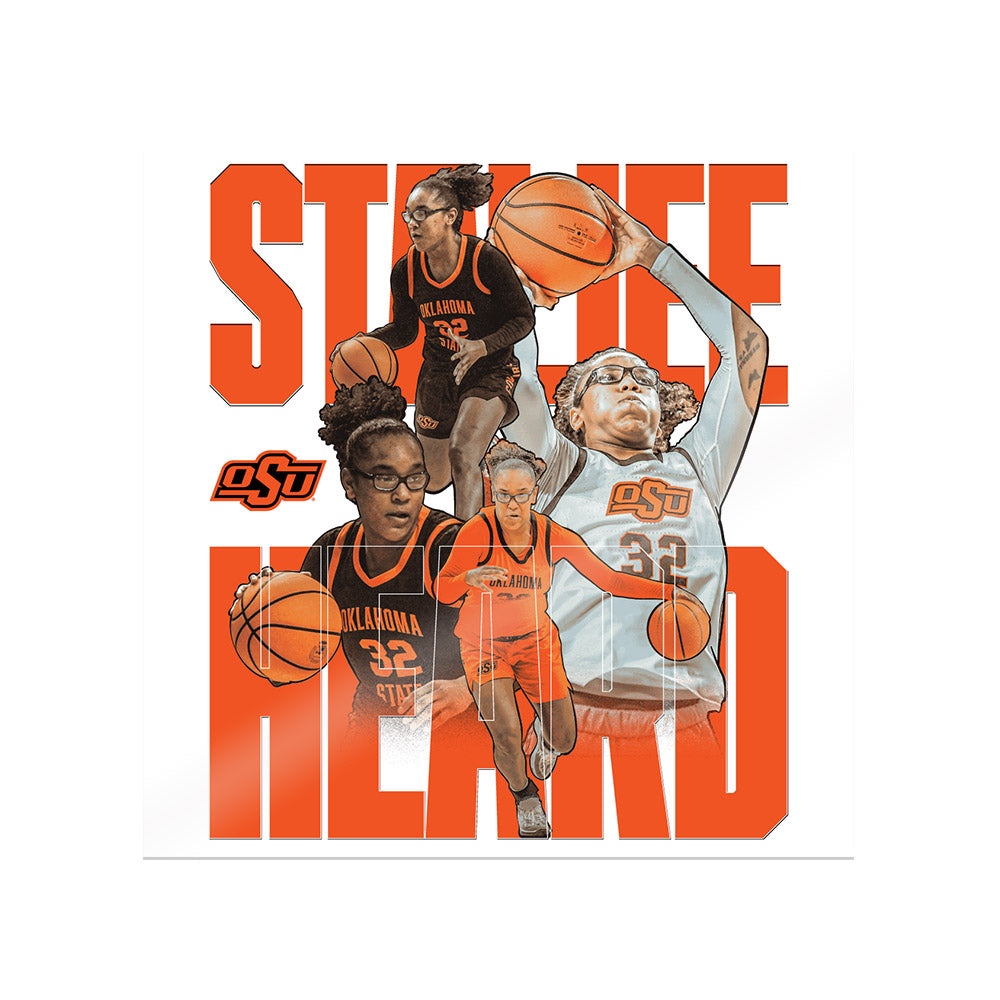 Oklahoma State - NCAA Women's Basketball : Stailee Heard - Player Collage Sticker-0
