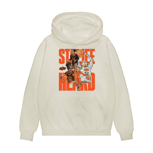 Oklahoma State - NCAA Women's Basketball : Stailee Heard - Player Collage Premium Hooded Sweatshirt-0