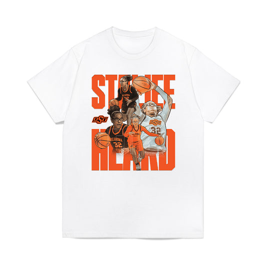 Oklahoma State - NCAA Women's Basketball : Stailee Heard - Player Collage Premium T-Shirt-0