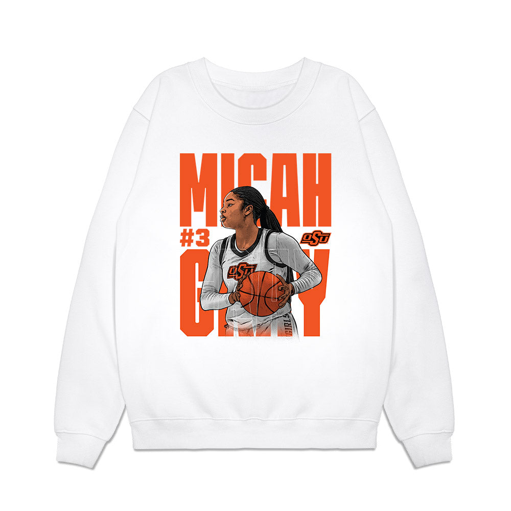 Oklahoma State - NCAA Women's Basketball : Micah Gray - Player Collage Premium Crewneck Sweatshirt-0