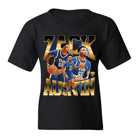 Pittsburgh - NCAA Men's Basketball : Zack Austin - Collage Youth T-Shirt-0