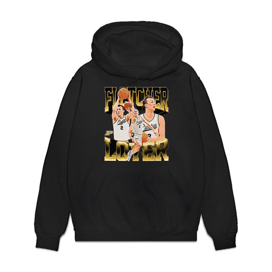 Purdue - NCAA Men's Basketball : Fletcher Loyer - Player Collage Premium Hooded Sweatshirt-0