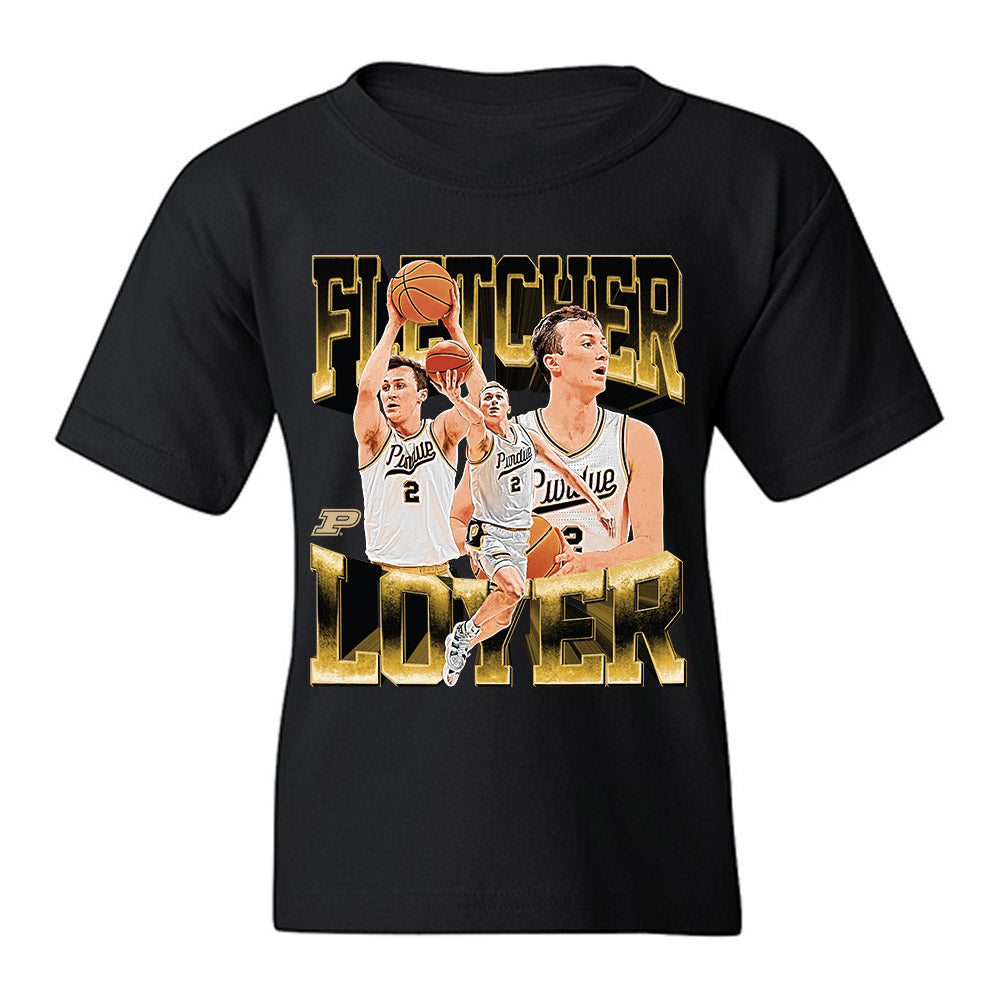 Purdue - NCAA Men's Basketball : Fletcher Loyer - Player Collage Youth T-Shirt-0