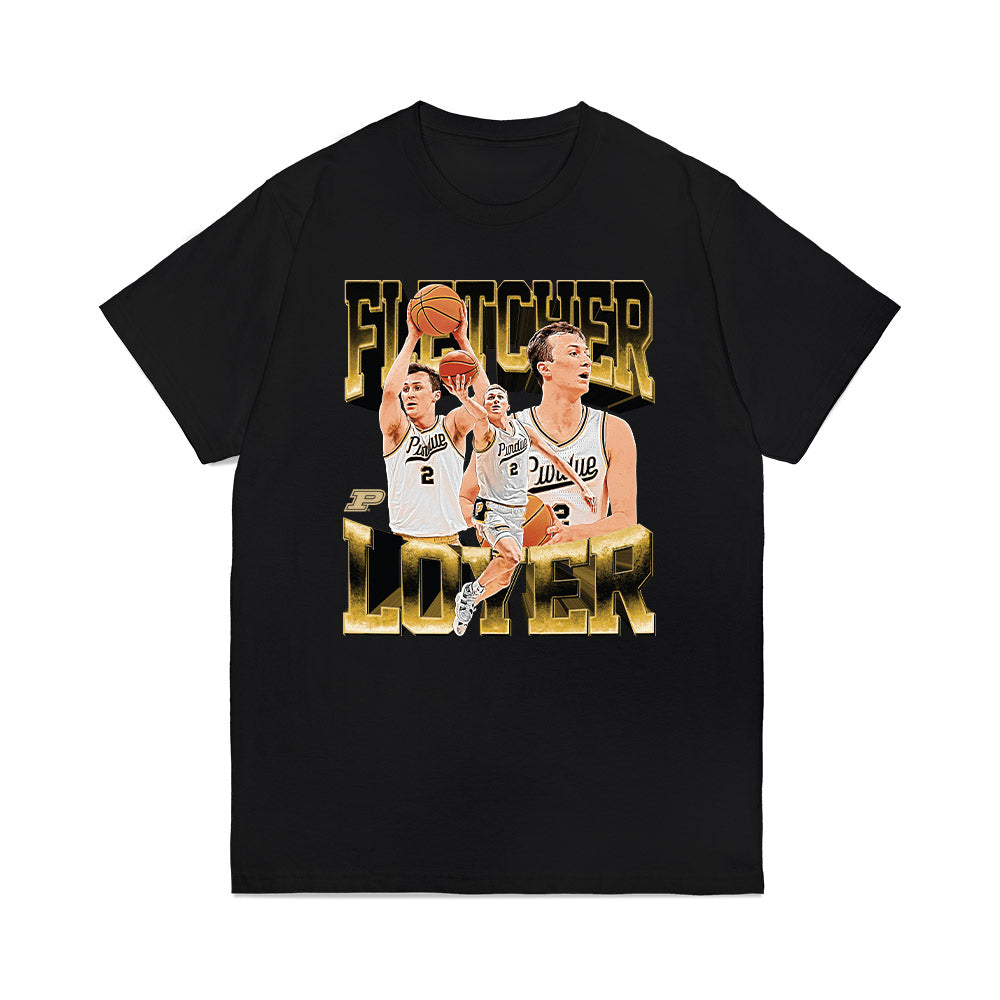 Purdue - NCAA Men's Basketball : Fletcher Loyer - Player Collage Premium T-Shirt-0