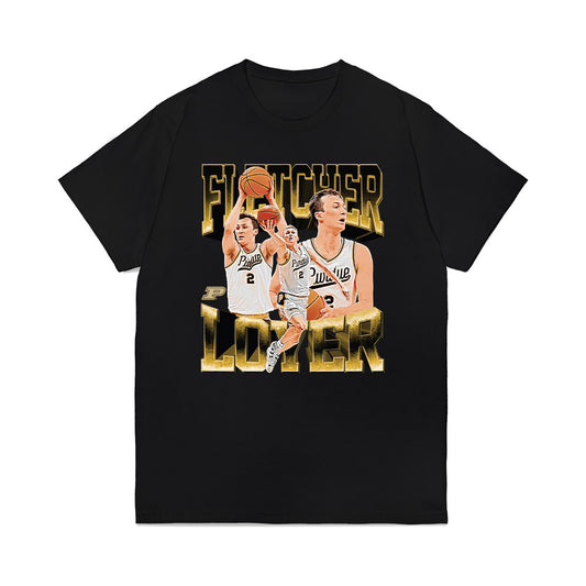 Purdue - NCAA Men's Basketball : Fletcher Loyer - Player Collage Premium T-Shirt-0