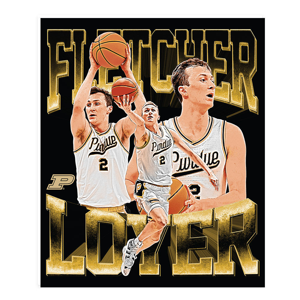 Purdue - NCAA Men's Basketball : Fletcher Loyer - Collage Poster 20x24-0
