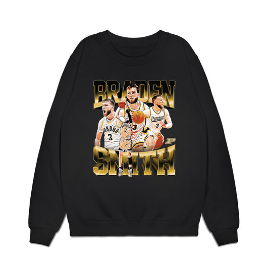 Purdue - NCAA Men's Basketball : Braden Smith - Player Collage Premium Crewneck Sweatshirt-0