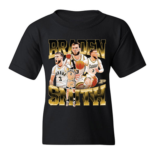 Purdue - NCAA Men's Basketball : Braden Smith - Player Collage Youth T-Shirt-0