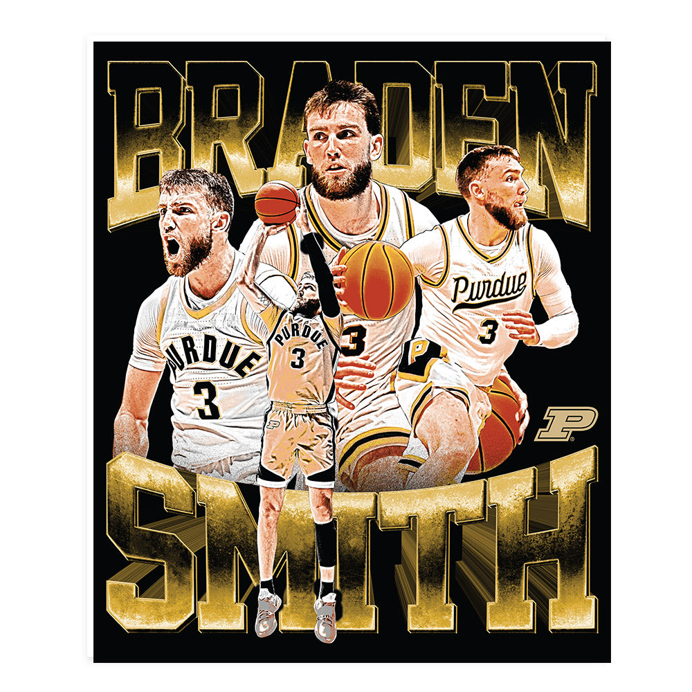Purdue - NCAA Men's Basketball : Braden Smith - Collage Poster 20x24-0