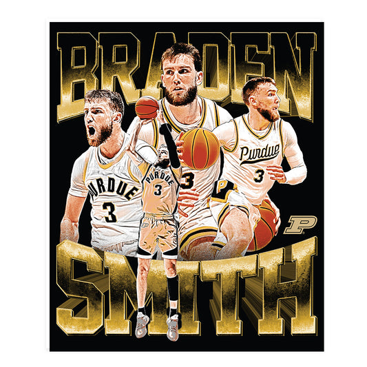 Purdue - NCAA Men's Basketball : Braden Smith - Collage Poster 20x24-0