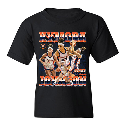 Virginia - NCAA Women's Basketball : Kymora Johnson - Collage Youth T-Shirt-0