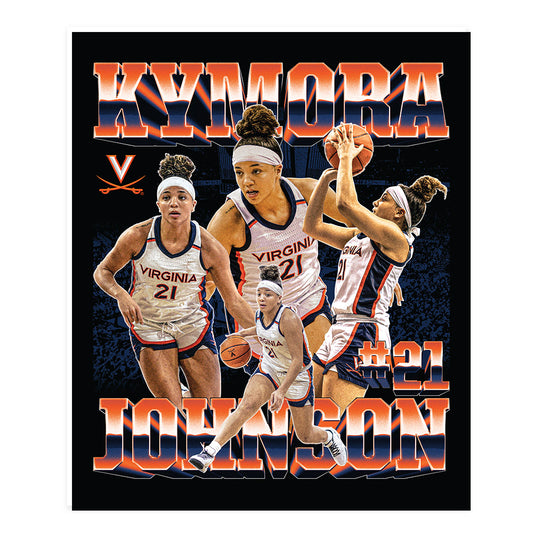 Virginia - NCAA Women's Basketball : Kymora Johnson - Collage Poster 20x24-0