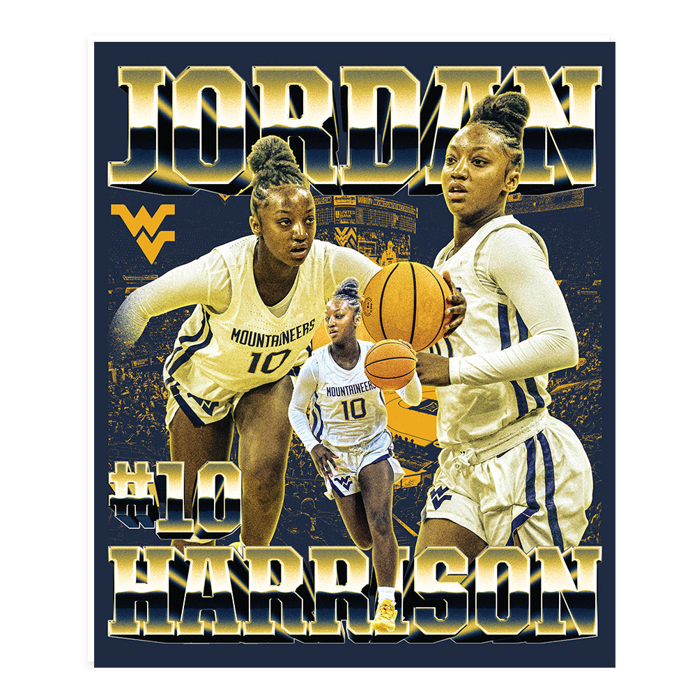 West Virginia - NCAA Women's Basketball : Jordan Harrison - Collage Poster 20x24-0