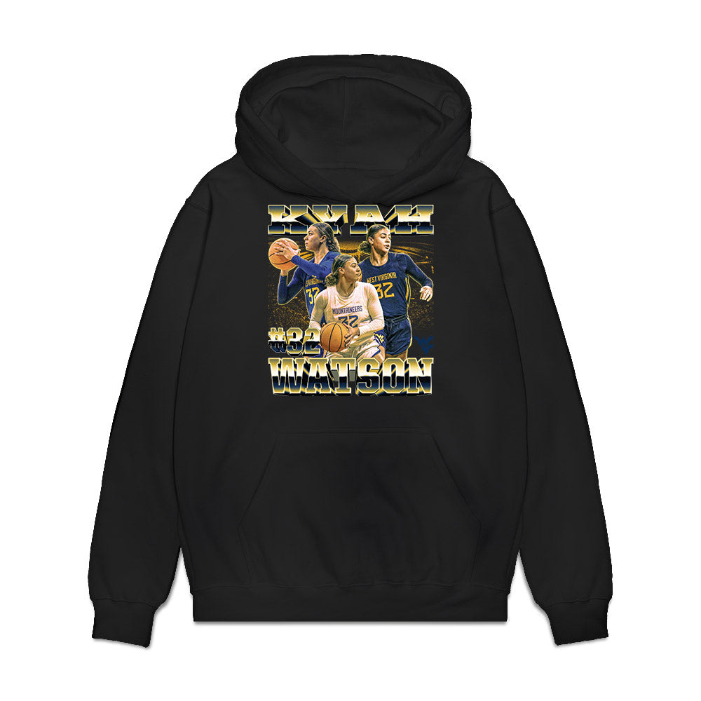 West Virginia - NCAA Women's Basketball : Madison Parrish - Collage Premium Hooded Sweatshirt-0