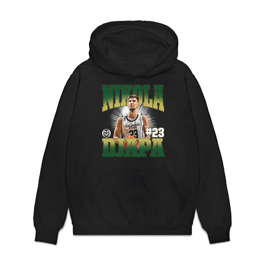Colorado State - NCAA Men's Basketball : Nikola Djapa - Premium Hooded Sweatshirt-0