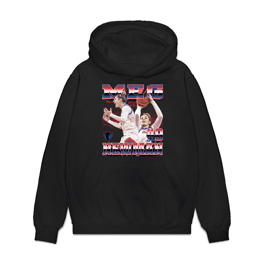 DePaul - NCAA Women's Basketball : Meg Newman - Collage Premium Hooded Sweatshirt-0