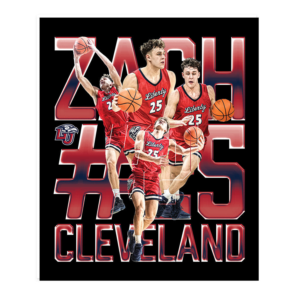 Liberty - NCAA Men's Basketball : Zach Cleveland - Collage Poster 20x24-0