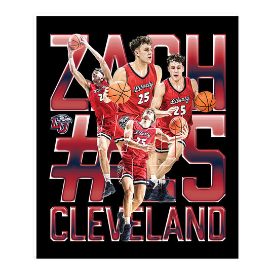Liberty - NCAA Men's Basketball : Zach Cleveland - Collage Poster 20x24-0