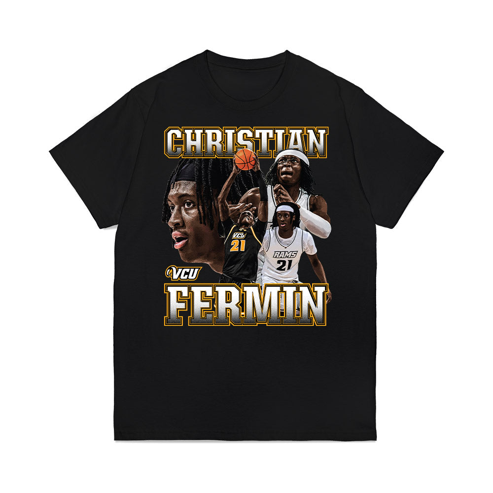 VCU - NCAA Men's Basketball : Christian Fermin - Collage Premium T-Shirt-0