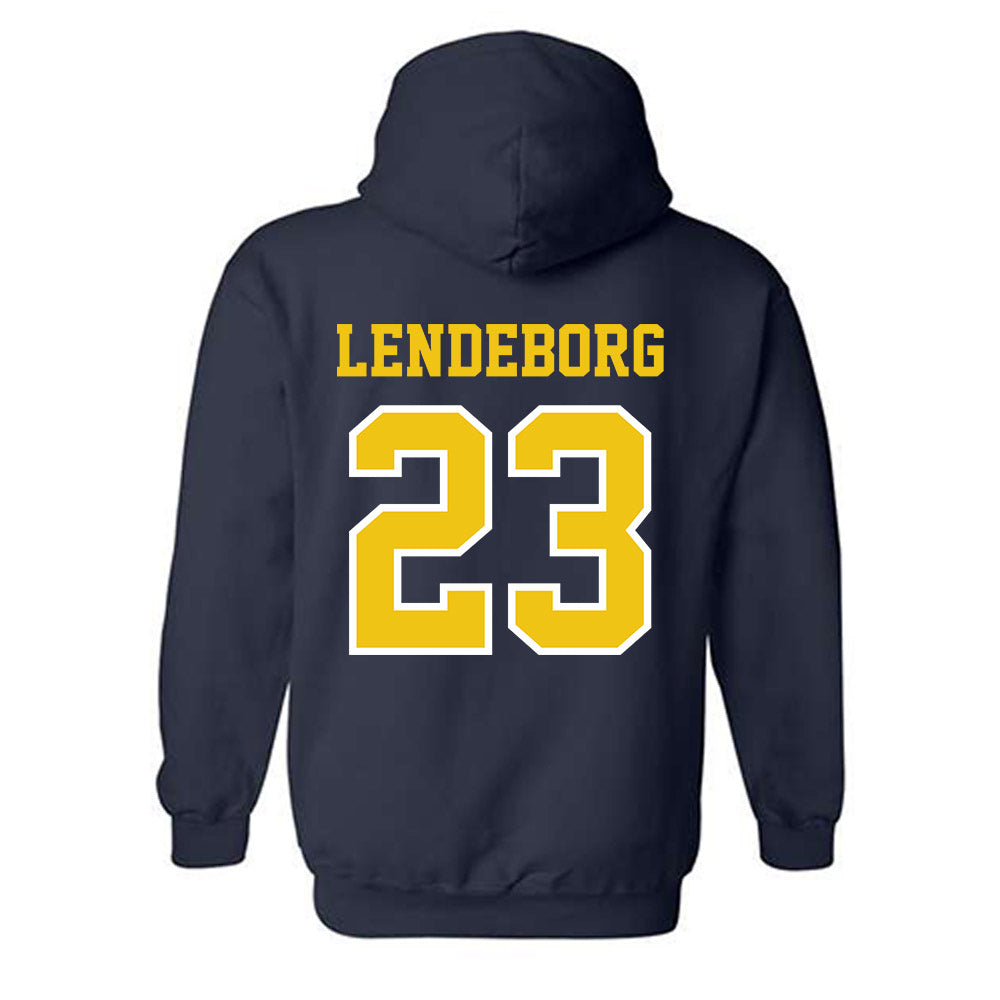 Michigan - NCAA Men's Basketball : Yaxel Lendeborg - Classic Shersey Hooded Sweatshirt-1