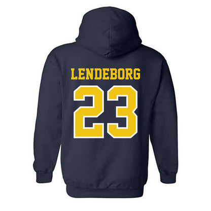 Michigan - NCAA Men's Basketball : Yaxel Lendeborg - Classic Shersey Hooded Sweatshirt-1