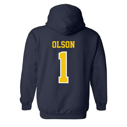 Michigan - NCAA Women's Basketball : Olivia Olson - Classic Shersey Hooded Sweatshirt-1