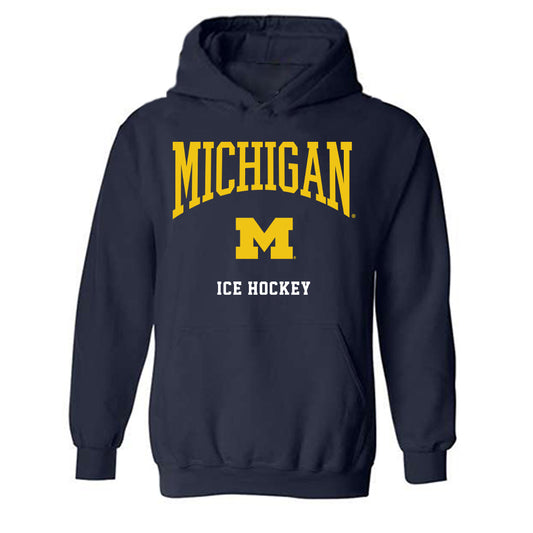 Michigan - NCAA Men's Ice Hockey : Hunter Hady - Classic Shersey Hooded Sweatshirt-0