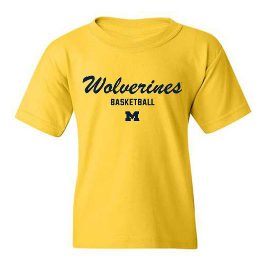 Michigan - NCAA Men's Basketball : Morez Johnson Jr. - Classic Shersey Youth T-Shirt-0