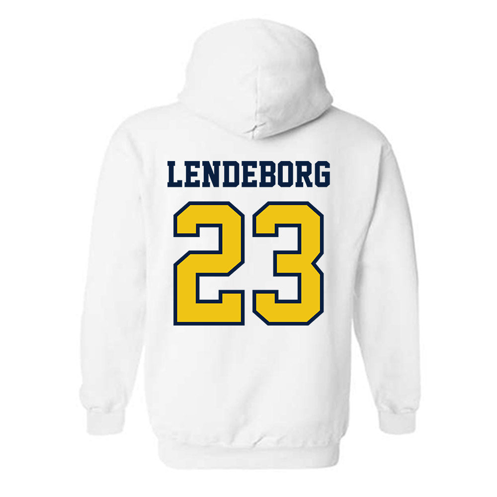 Michigan - NCAA Men's Basketball : Yaxel Lendeborg - Classic Shersey Hooded Sweatshirt-1