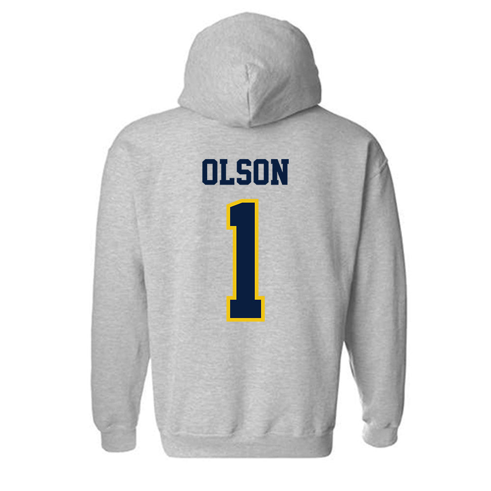Michigan - NCAA Women's Basketball : Olivia Olson - Classic Shersey Hooded Sweatshirt-1