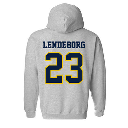 Michigan - NCAA Men's Basketball : Yaxel Lendeborg - Classic Shersey Hooded Sweatshirt-1
