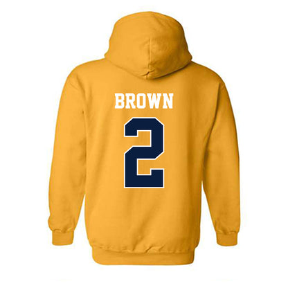 Michigan - NCAA Women's Basketball : Macy Brown - Sports Shersey Hooded Sweatshirt-1