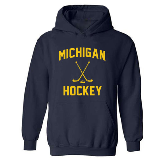 Michigan - NCAA Men's Ice Hockey : Asher Barnett - Sports Shersey Hooded Sweatshirt-0