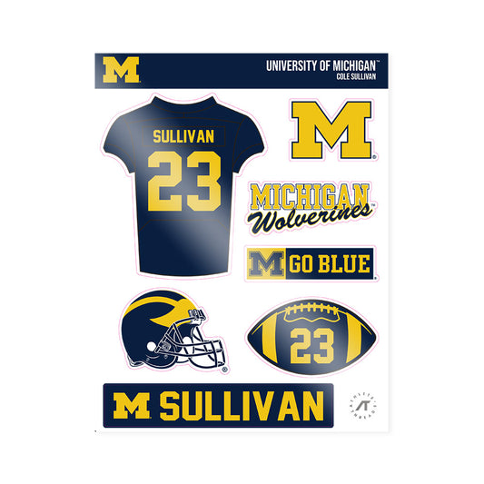 Michigan - NCAA Football : Cole Sullivan - Sticker Sheet-0