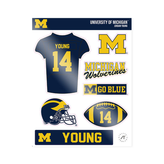 Michigan - NCAA Football : Jordan Young - Sticker Sheet-0