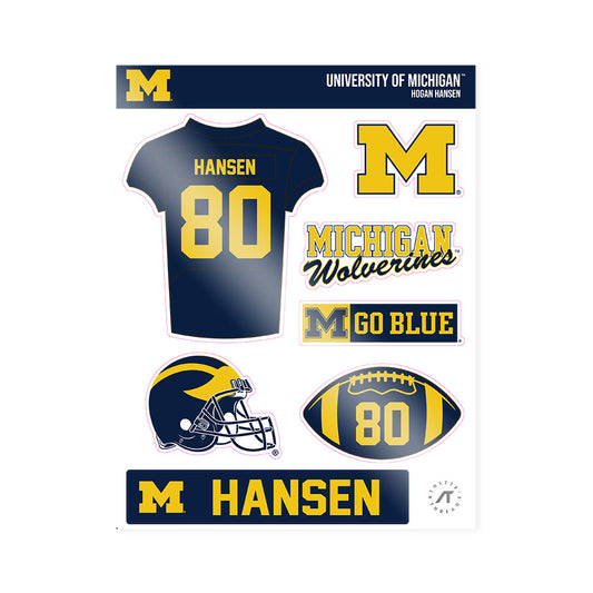 Michigan - NCAA Football : Hogan Hansen - Sticker Sheet-0