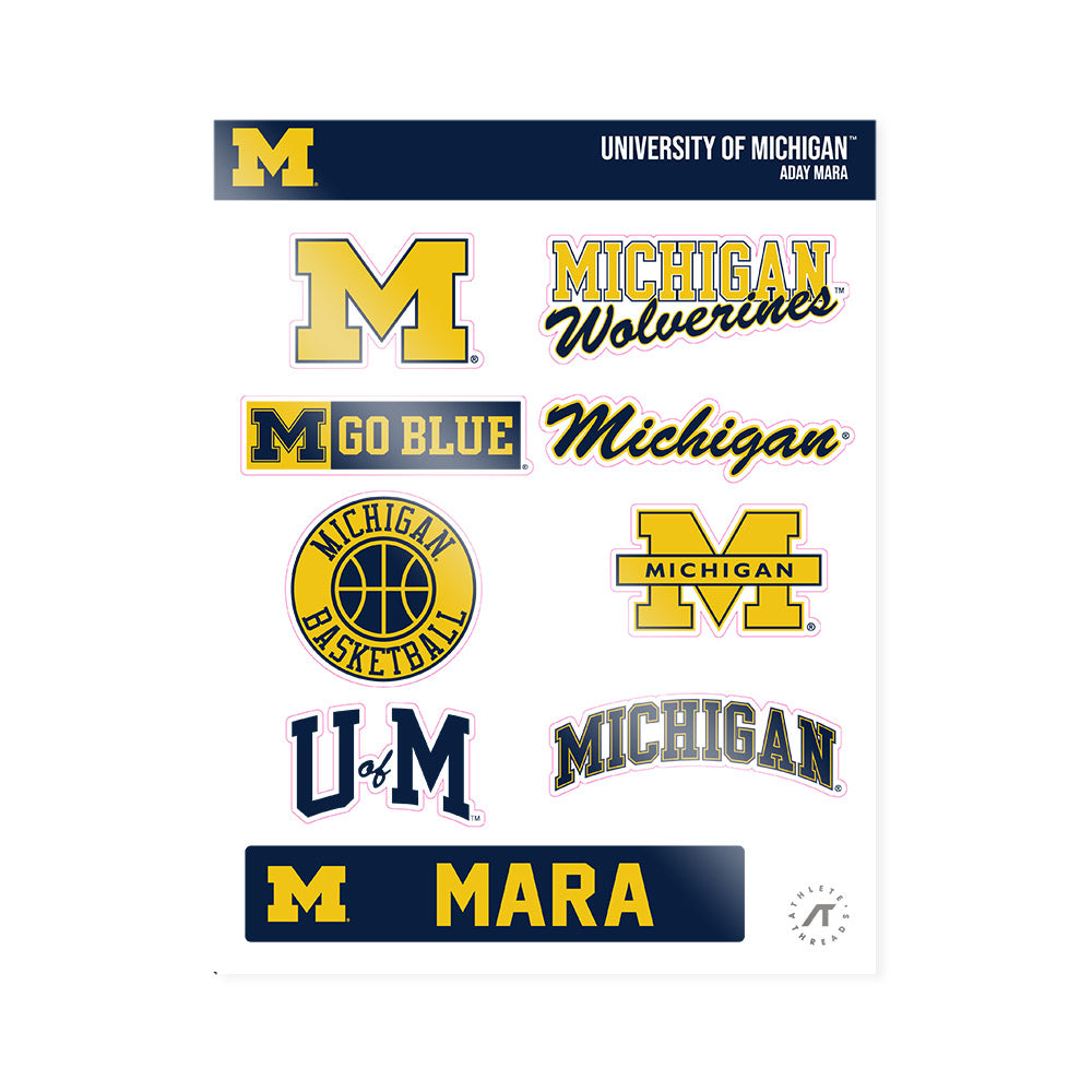 Michigan - NCAA Men's Basketball : Aday Mara - Sticker Sheet-0