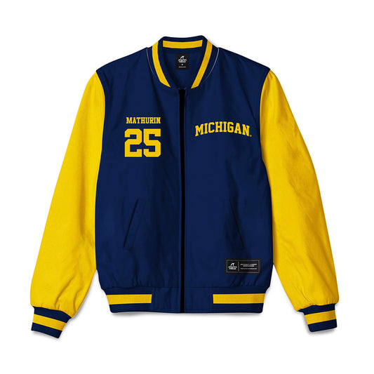 Michigan - NCAA Women's Basketball : McKenzie Mathurin - Bomber Jacket-0