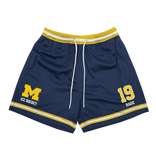 Michigan - NCAA Men's Ice Hockey : Michael Hage - Shorts-0