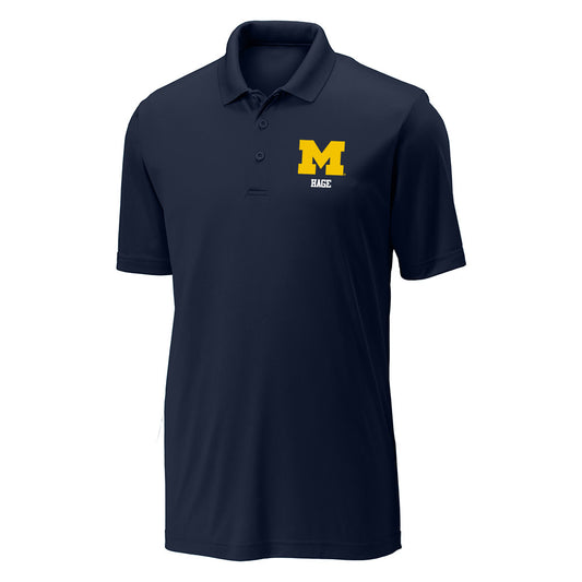 Michigan - NCAA Men's Ice Hockey : Michael Hage - Activewear Polo Shirt-0