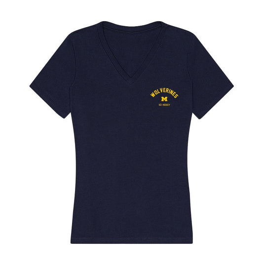 Michigan - NCAA Men's Ice Hockey : Drew Schock - Classic Shersey Women's V-Neck T-Shirt-0