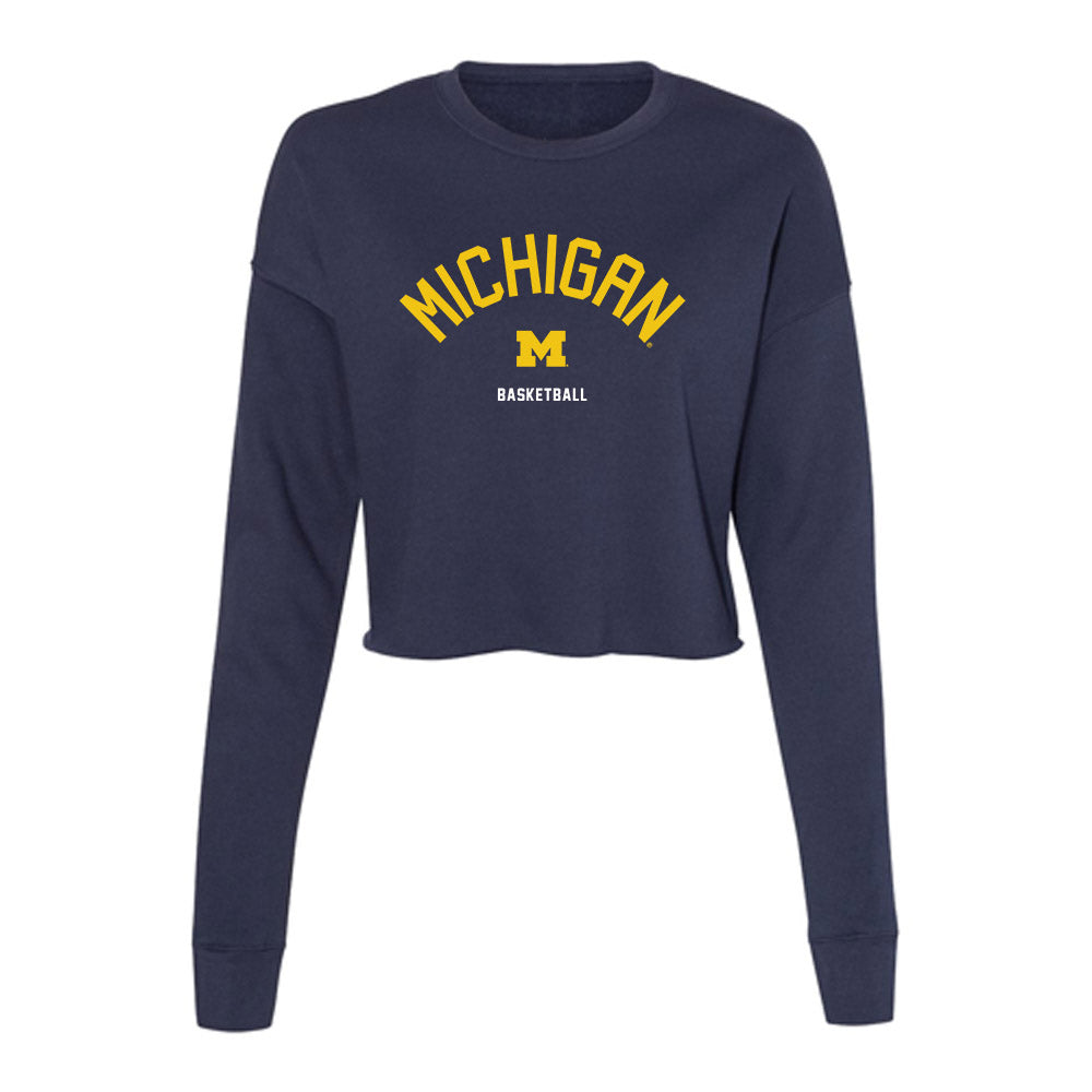 Michigan - NCAA Men's Basketball : Morez Johnson Jr. - Classic Shersey Women's Cropped Crew Fleece-0