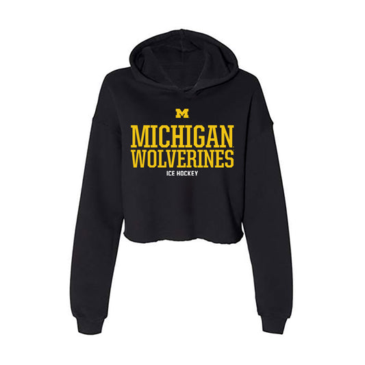 Michigan - NCAA Men's Ice Hockey : Julian Molinaro - Classic Shersey Women's Crop Fleece Hoodie-0