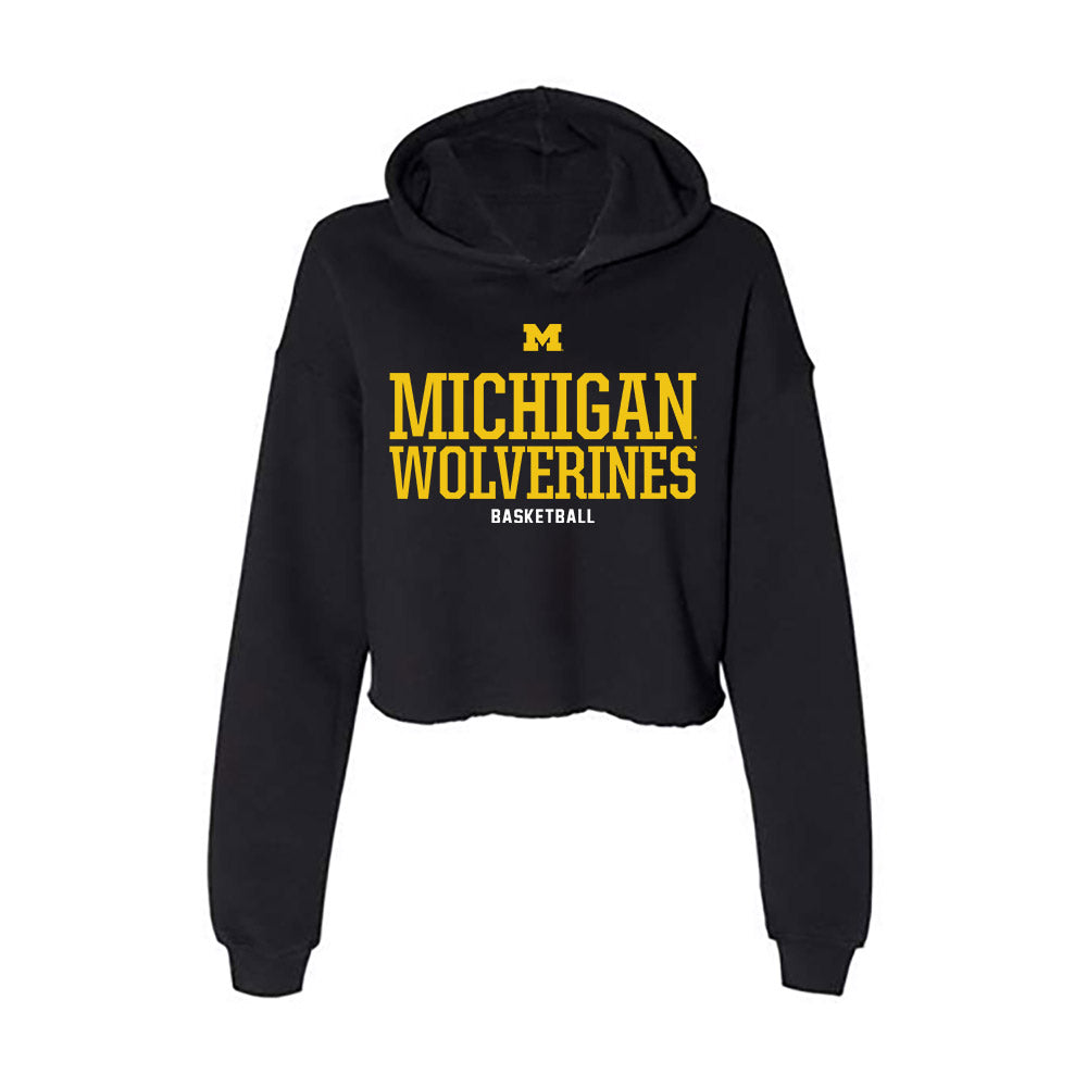 Michigan - NCAA Women's Basketball : Jessica Fields - Classic Shersey Women's Crop Fleece Hoodie-0
