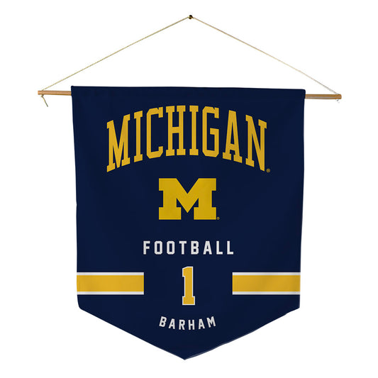 Michigan - NCAA Football : Jaishawn Barham - Pennant - 18" x 21"-0