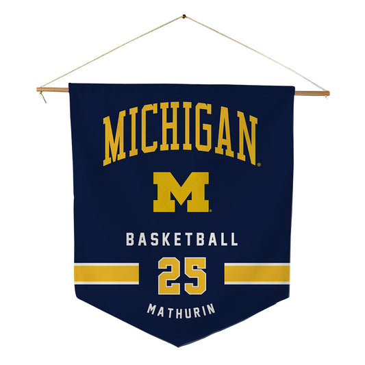 Michigan - NCAA Women's Basketball : McKenzie Mathurin - Pennant - 18" x 21"-0